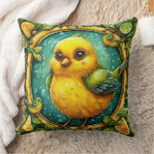 Mooie gele vogel Zachte esthetische vogel Huisdeco Kussen (Deken)