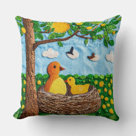 Mooie gele vogels Lieflijke vogel decoratief Kussen