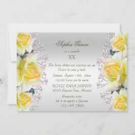 Mooie Gele Vredesrozen Bloemen Verjaardag Kaart