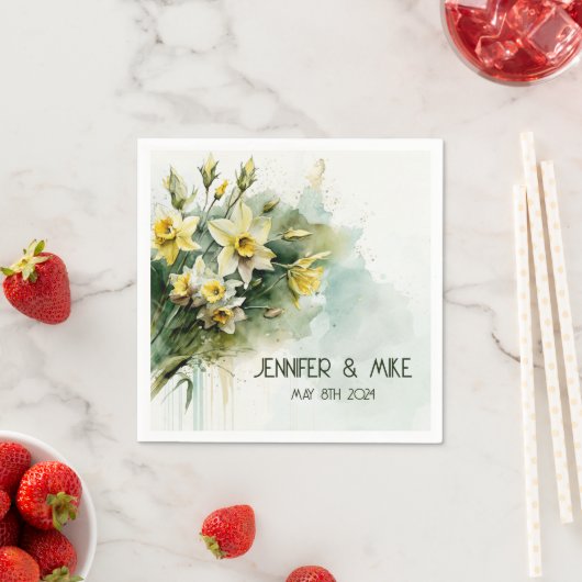 Mooie gele water narcissen servet (Insitu)