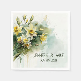 Mooie gele water narcissen servet