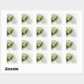 Mooie gele water narcissen vierkante sticker (Vel)