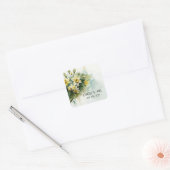 Mooie gele water narcissen vierkante sticker (Envelop)