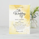 mooie gele waterverf trouwuitnodigingen kaart (Staand voorkant)