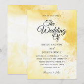 mooie gele waterverf trouwuitnodigingen kaart (Voorkant / Achterkant)