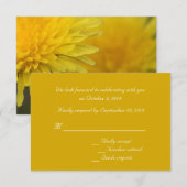 Mooie gele wilde bloem paardenbloem bruiloft RSVP Kaart (Voorkant / Achterkant)