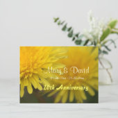 Mooie gele wilde bloem paardenbloem jubileum kaart (Staand voorkant)