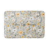 Mooie Gele Witte Bloemen Dromen Badmat (Voorkant)