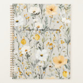 Mooie Gele Witte Bloemen Dromen Planner (Voorkant)