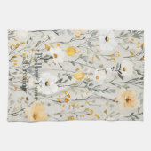 Mooie Gele Witte Bloemen Dromen Theedoek (Horizontaal)