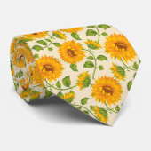 Mooie Gele Zomer Zonnebloem Stropdas (Opgerold)