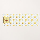 Mooie gele zonnebloem bloemenmonogram op maat yogamat (Voorkant (horizontaal))