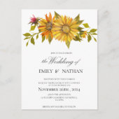 Mooie Gele Zonnebloem Bloemige Trouw Uitnodiging (Voorkant)