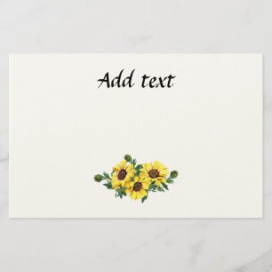 Mooie Gele Zonnebloem Boeket sjabloon Briefpapier