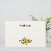 Mooie Gele Zonnebloem Boeket sjabloon Briefpapier (Staand voorkant)