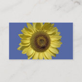 Mooie gele zonnebloem in blauw professioneel visitekaartje (Achterkant)