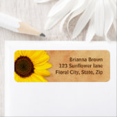 Mooie gele zonnebloem retour adreslabels etiket (Insitu)