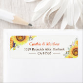 Mooie, gele zonnebloemen Elegant Chic Etiket (Insitu)