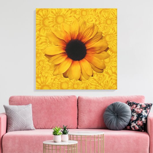 Mooie gele zonnebloemen gewikkeld canvas (Insitu (Woonkamer))