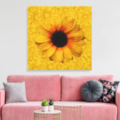 Mooie gele zonnebloemen gewikkeld canvas afdruk (Insitu (Woonkamer))