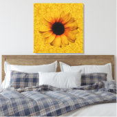 Mooie gele zonnebloemen gewikkeld canvas afdruk (Insitu (Slaapkamer))