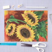Mooie gele zonnebloemen tissuepapier (Craft)