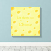 Mooie Gele Zwitserse Kaas met Aangepaste Tekst Canvas Afdruk (Insitu (Houten vloer))