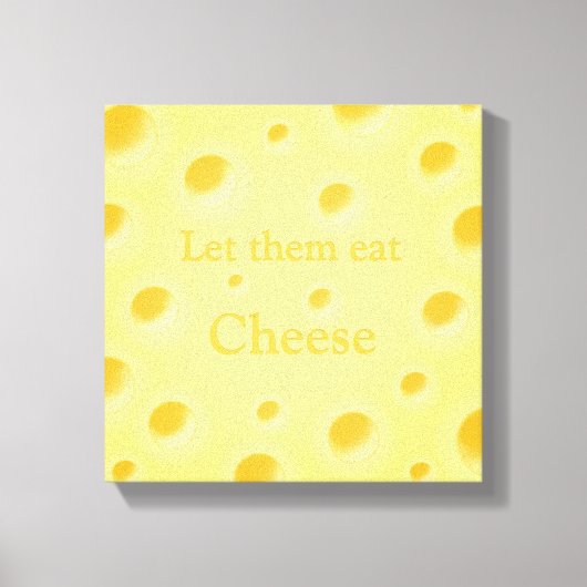 Mooie Gele Zwitserse Kaas met Aangepaste Tekst Canvas Afdruk (Voorkant)