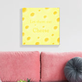 Mooie Gele Zwitserse Kaas met Aangepaste Tekst Canvas Afdruk (Insitu (Woonkamer))