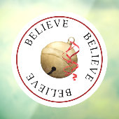 Mooie GELOOF Jingle Bell op witte kerst Raamsticker (Vel 3)