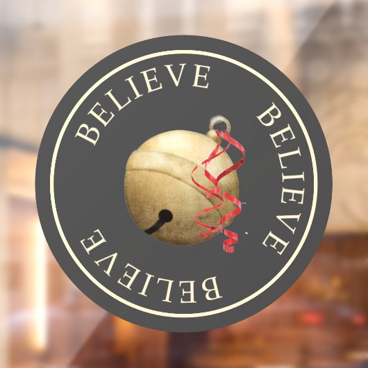 Mooie GELOOF met Jingle Bell Kerstmis Raamsticker (Vel 2)