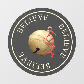 Mooie GELOOF met Jingle Bell Kerstmis Raamsticker (Vel)