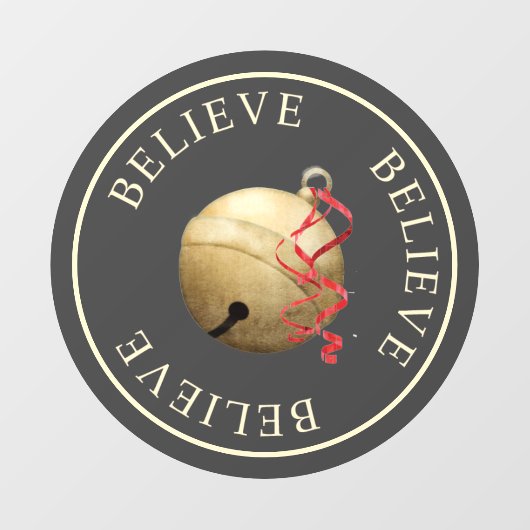 Mooie GELOOF met Jingle Bell Kerstmis Raamsticker (Vel)