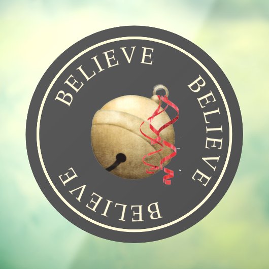 Mooie GELOOF met Jingle Bell Kerstmis Raamsticker (Vel 3)