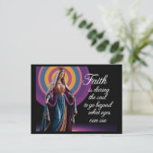 Mooie geloofsquote met Maria Briefkaart (Staand voorkant)