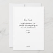 Mooie gelukkige 1e Moederdag kaart (Achterkant)