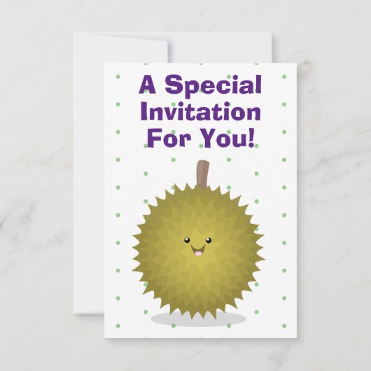 Mooie gelukkige durian cartoonillustratie kaart (Achterkant)