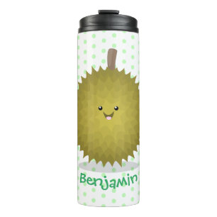 Mooie gelukkige durian cartoonillustratie thermosbeker