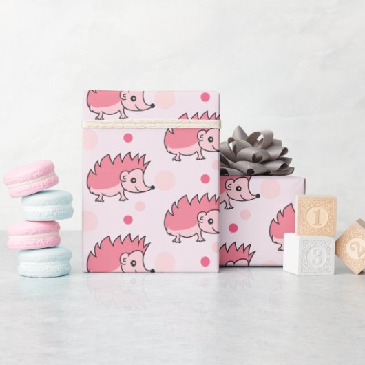 Mooie gelukkige egel met monogram cadeaupapier (Baby Shower)