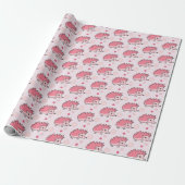 Mooie gelukkige egel met monogram cadeaupapier (Uitgerold)