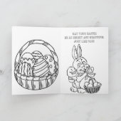 Mooie Gelukkige Kleur Pasen Kaart om te Kleuren (Binnen)