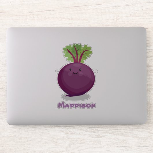 Mooie gelukkige paarse biet cartoon illustratie sticker (Computer)