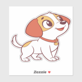 Mooie Gelukkige Puppycartoonsticker Sticker