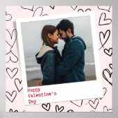 Mooie Gelukkige Valentijnsdag Hart roze Koppel Fot Poster (Voorkant)