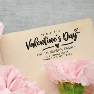 Mooie gelukkige Valentijnsdag moderne terugkeer ad Zelfinktende Stempel