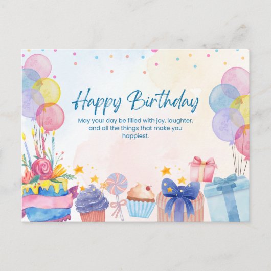 Mooie gelukkige verjaardag briefkaart (Voorkant)