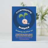 Mooie gelukkige zaailing cartoon illustratie kaart (Staand voorkant)