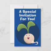 Mooie gelukkige zaailing cartoon illustratie kaart (Achterkant)