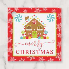 Mooie Gemberhuis Winter Kerstmis Bedankjes Labels