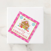 Mooie Gemberhuis Winter Kerstmis Bedankjes Labels (In situ)